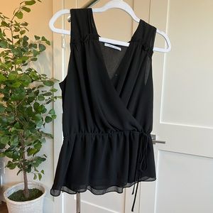 Cinch waist black top